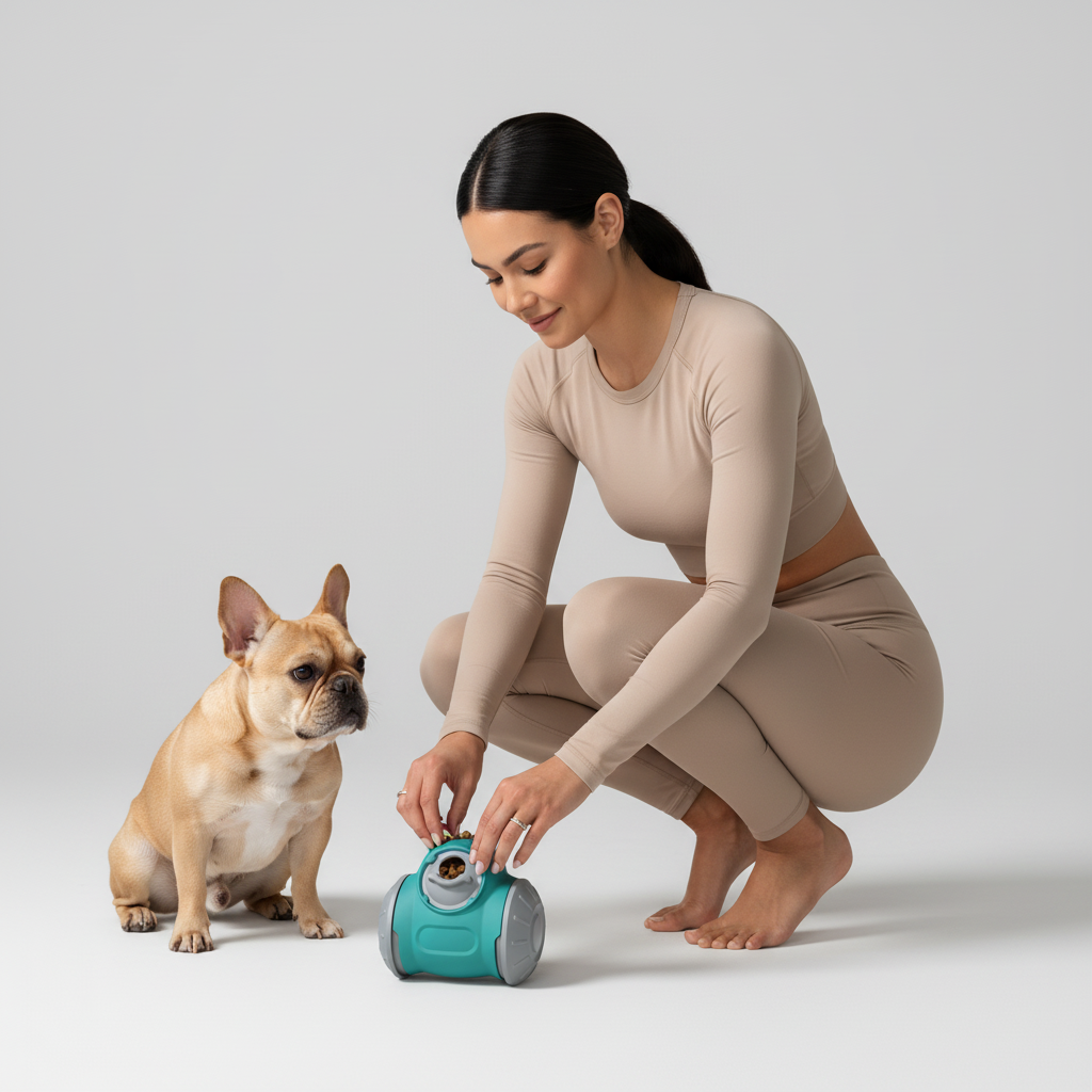 Brioa Interactive Dog Puzzle & Slow Feeder Toy - Gravity Wobble Self-Balancing Treat Dispenser for Small & Medium Dogs and Cats