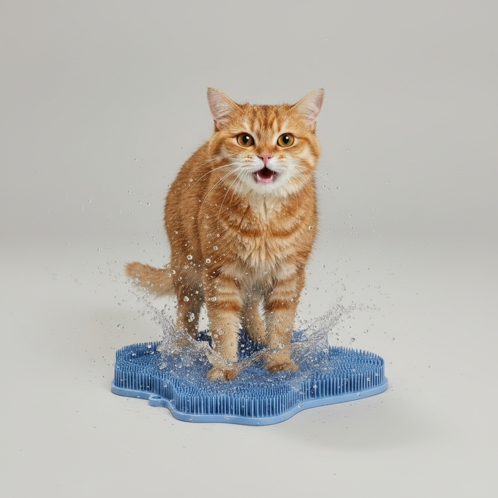 Brioa Multifunctional Cat Self-Grooming & Scratching Pad - Wall Corner Mounted Groomer and Sisal Texture Scratch Mat for Indoor Cats
