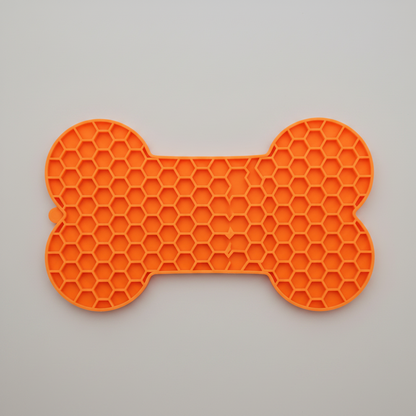 Brioa Silicone Slow Feed Lick Mat - Raised Bone Pattern Calming Treating Pad for Dogs and Cats