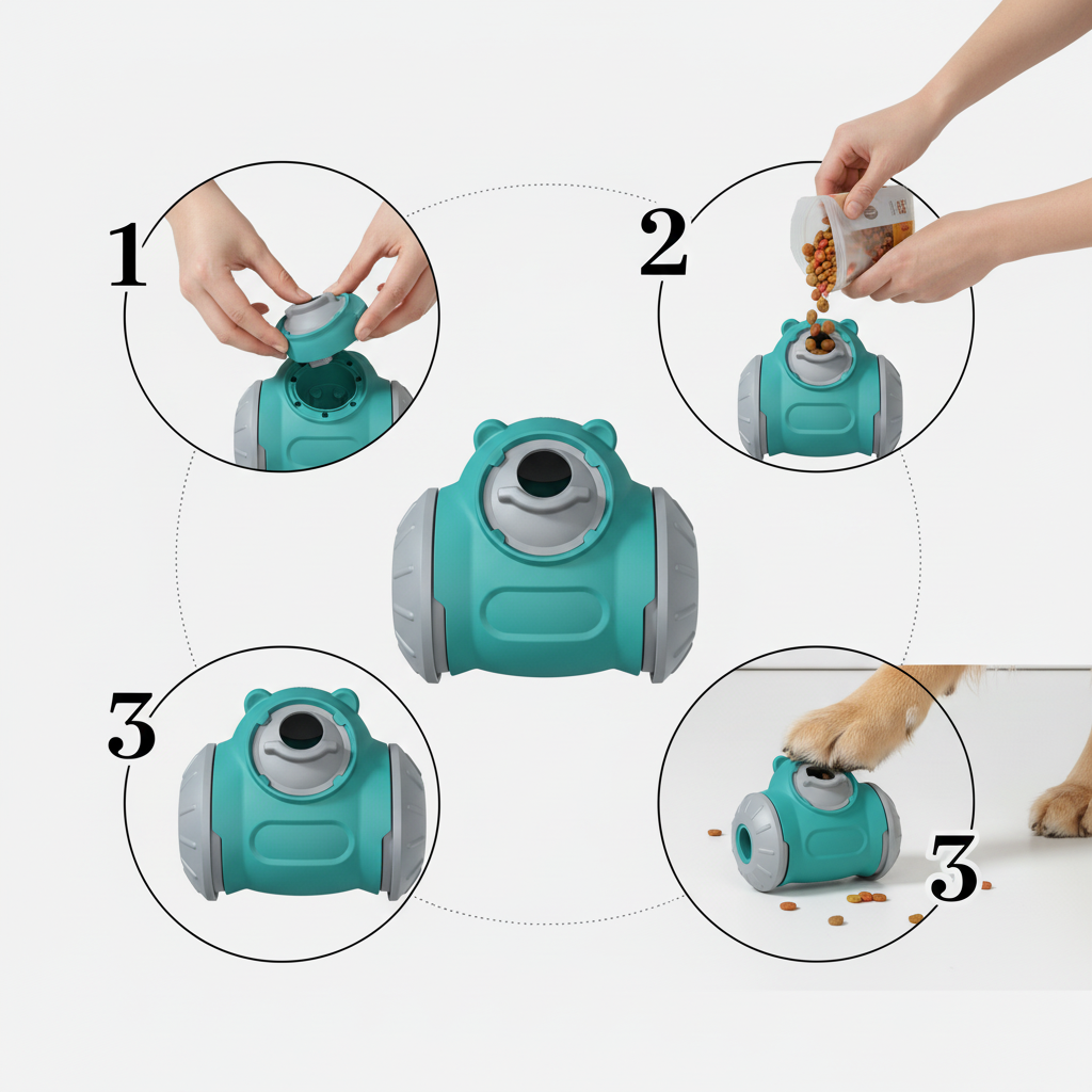 Brioa Interactive Dog Puzzle & Slow Feeder Toy - Gravity Wobble Self-Balancing Treat Dispenser for Small & Medium Dogs and Cats