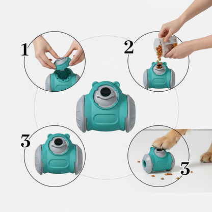 Brioa Interactive Dog Puzzle & Slow Feeder Toy - Gravity Wobble Self-Balancing Treat Dispenser for Small & Medium Dogs and Cats