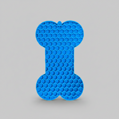 Brioa Silicone Slow Feed Lick Mat - Raised Bone Pattern Calming Treating Pad for Dogs and Cats