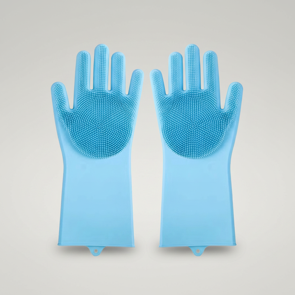 Brioa Silicone Pet Grooming Glove - Dual-Use Bathing & Deshedding Massage Mitt with Adjustable Strap for Dogs and Cats