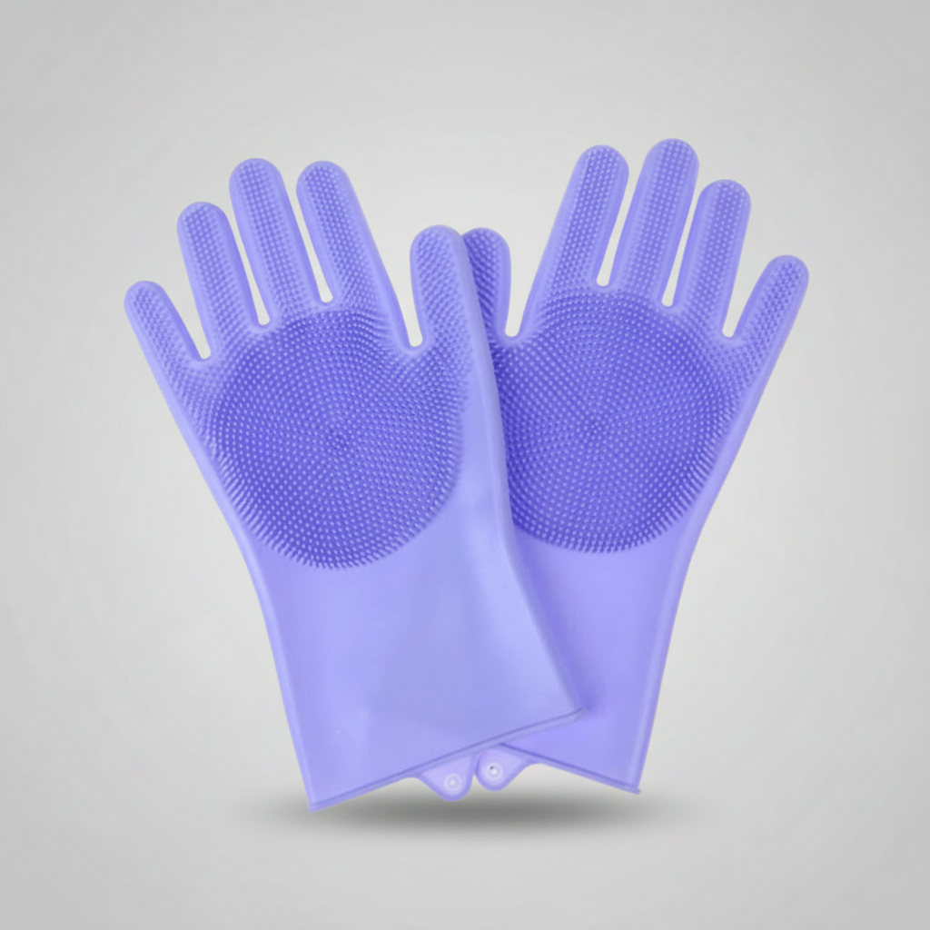 Brioa Silicone Pet Grooming Glove - Dual-Use Bathing & Deshedding Massage Mitt with Adjustable Strap for Dogs and Cats