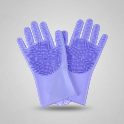 Brioa Silicone Pet Grooming Glove - Dual-Use Bathing & Deshedding Massage Mitt with Adjustable Strap for Dogs and Cats