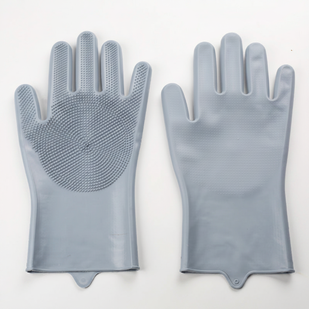 Brioa Silicone Pet Grooming Glove - Dual-Use Bathing & Deshedding Massage Mitt with Adjustable Strap for Dogs and Cats