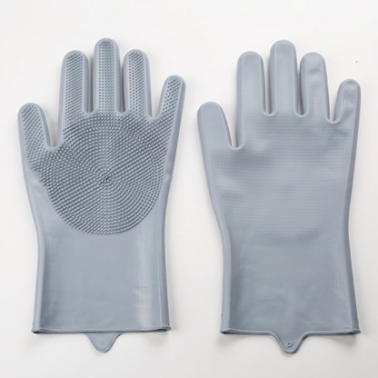 Brioa Silicone Pet Grooming Glove - Dual-Use Bathing & Deshedding Massage Mitt with Adjustable Strap for Dogs and Cats