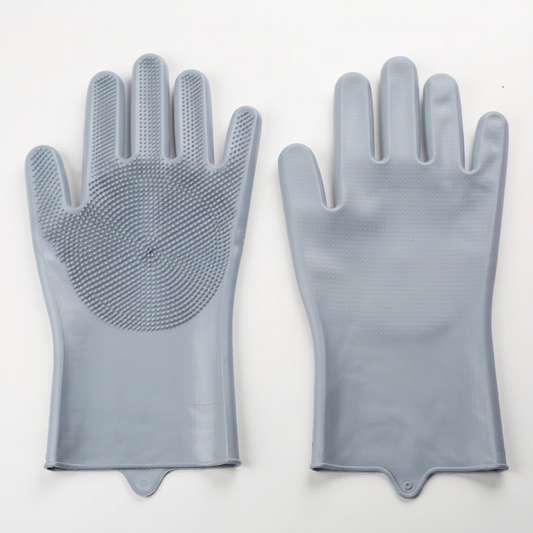 Brioa Silicone Pet Grooming Glove - Dual-Use Bathing & Deshedding Massage Mitt with Adjustable Strap for Dogs and Cats