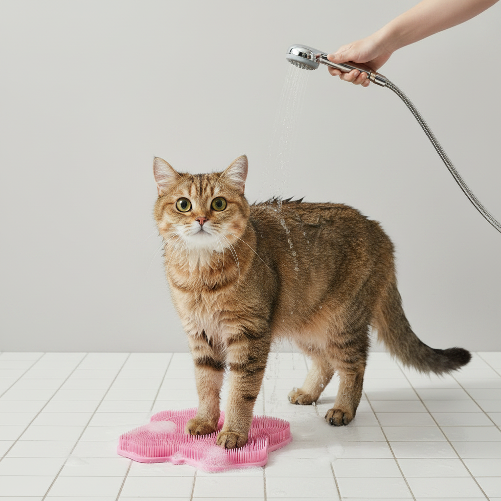 Brioa Multifunctional Cat Self-Grooming & Scratching Pad - Wall Corner Mounted Groomer and Sisal Texture Scratch Mat for Indoor Cats
