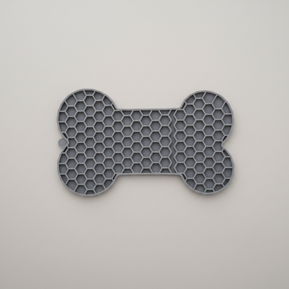 Brioa Silicone Slow Feed Lick Mat - Raised Bone Pattern Calming Treating Pad for Dogs and Cats