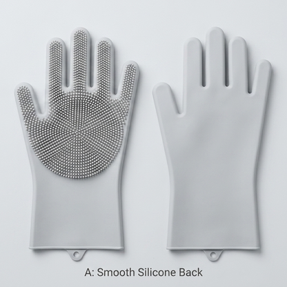 Brioa Silicone Pet Grooming Glove - Dual-Use Bathing & Deshedding Massage Mitt with Adjustable Strap for Dogs and Cats
