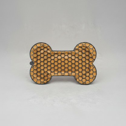 Brioa Silicone Slow Feed Lick Mat - Raised Bone Pattern Calming Treating Pad for Dogs and Cats